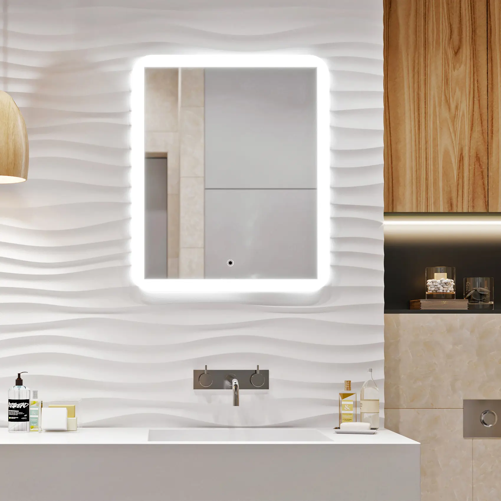 Изображение товара Зеркало для ванной Omega Glass Лион SD61 с подсветкой 50x60 см