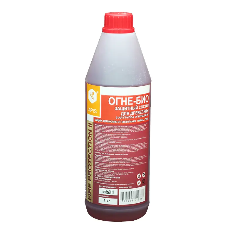 Изображение товара Огнебиозащита для древесины Apis Fire Protection II группа цвет красный 1 кг