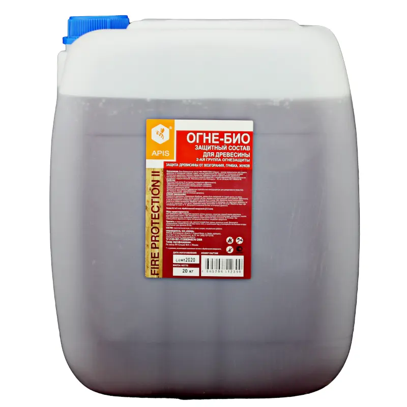 Изображение товара Огнебиозащита для древесины Apis Fire Protection II группа 20 кг красный