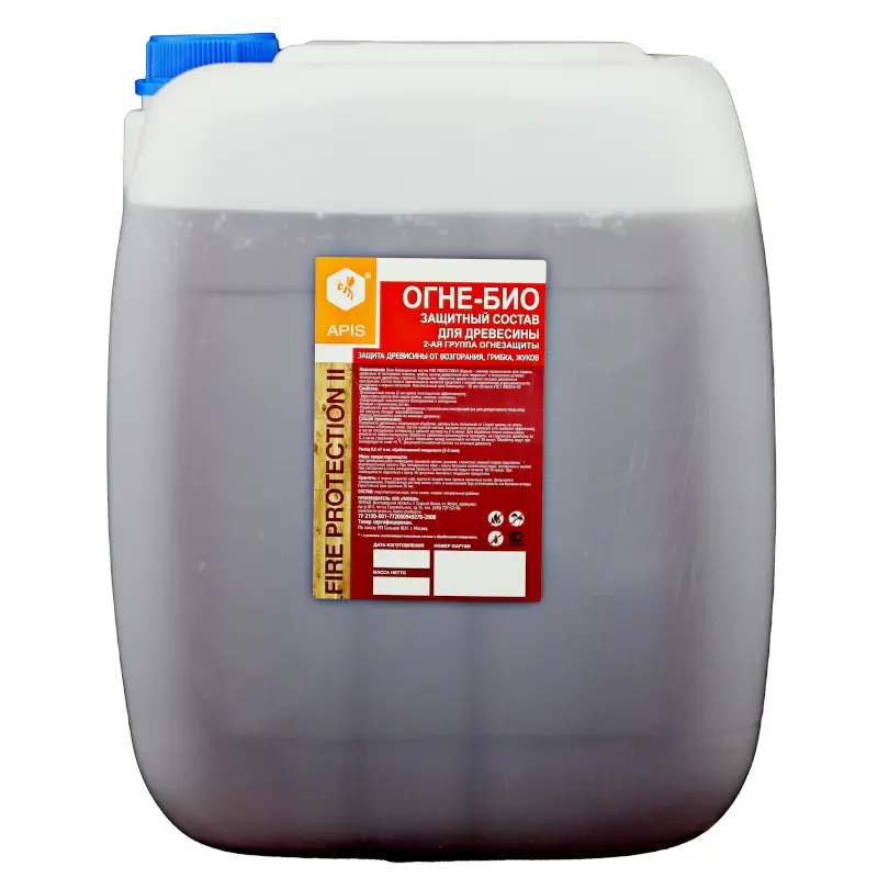 Изображение товара Огнебиозащита для древесины Apis Fire Protection II группа цвет красный 30 кг