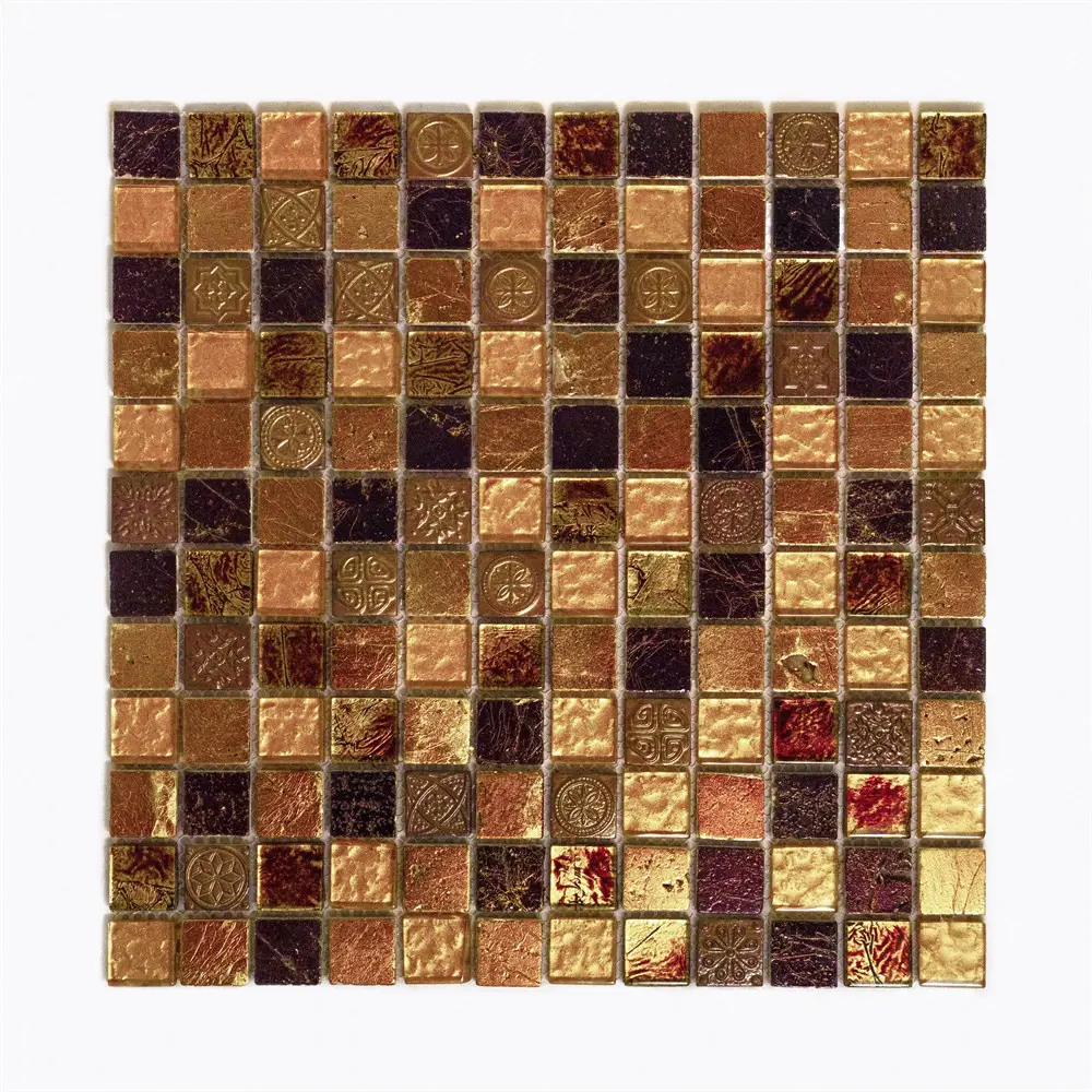 Изображение товара Декоративная мозаика Керамоград 00-00077648 KG2301ekb 30x30см цвет Жёлтый / золотой