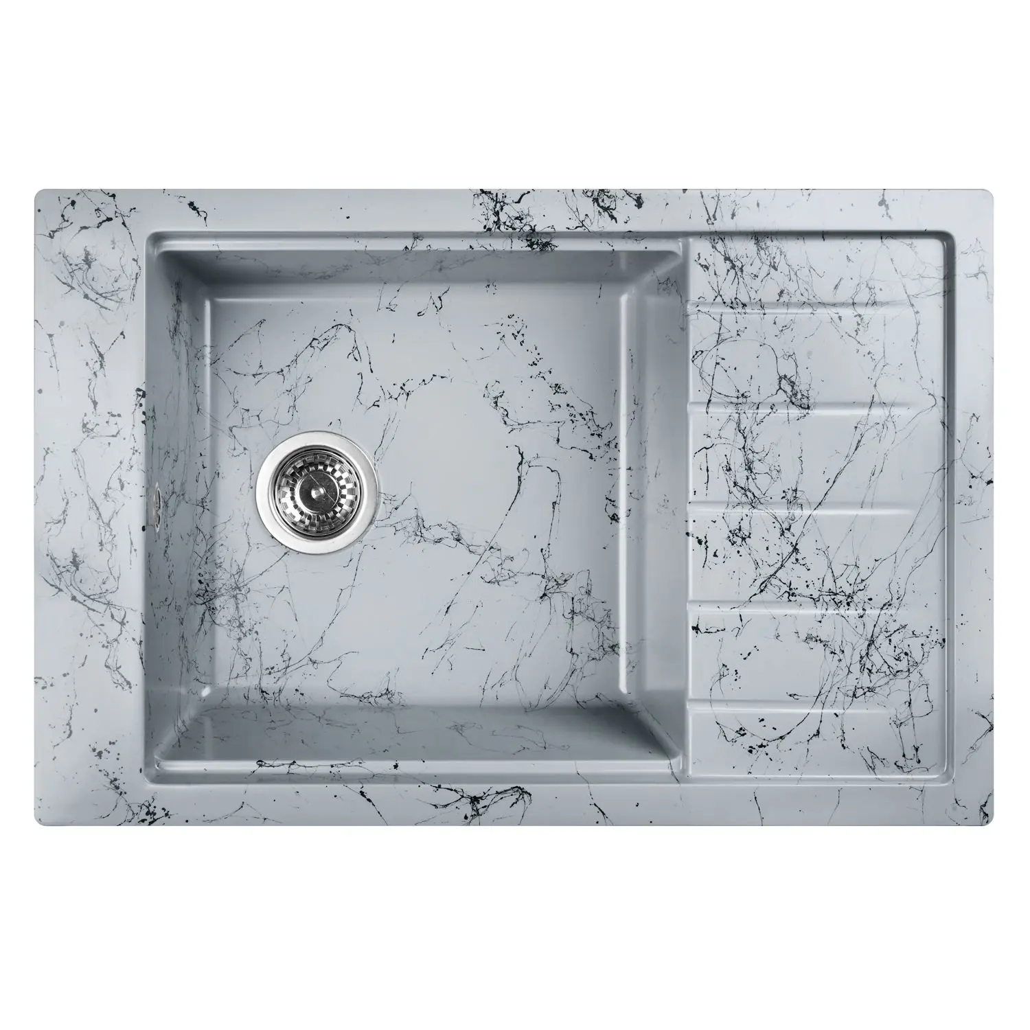 Изображение товара Мойка для кухни из искусственного камня Wisent WB28-16 Мрамор Серо-черный