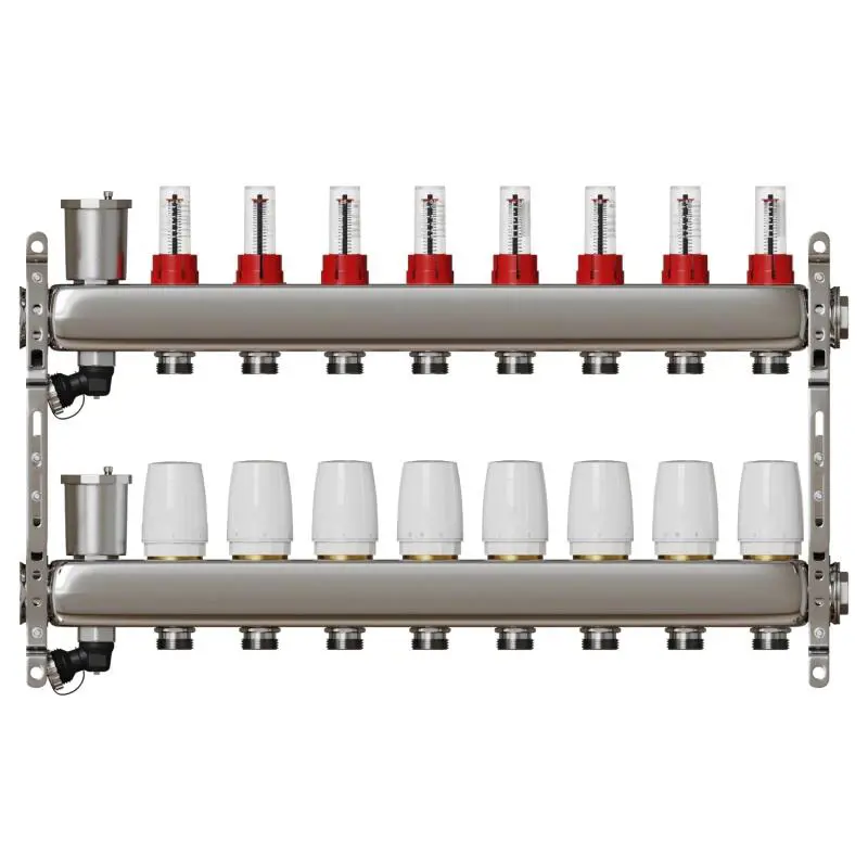 Изображение товара Коллекторная группа VRT 530147 3/4"x1" 8 выходов нерж.