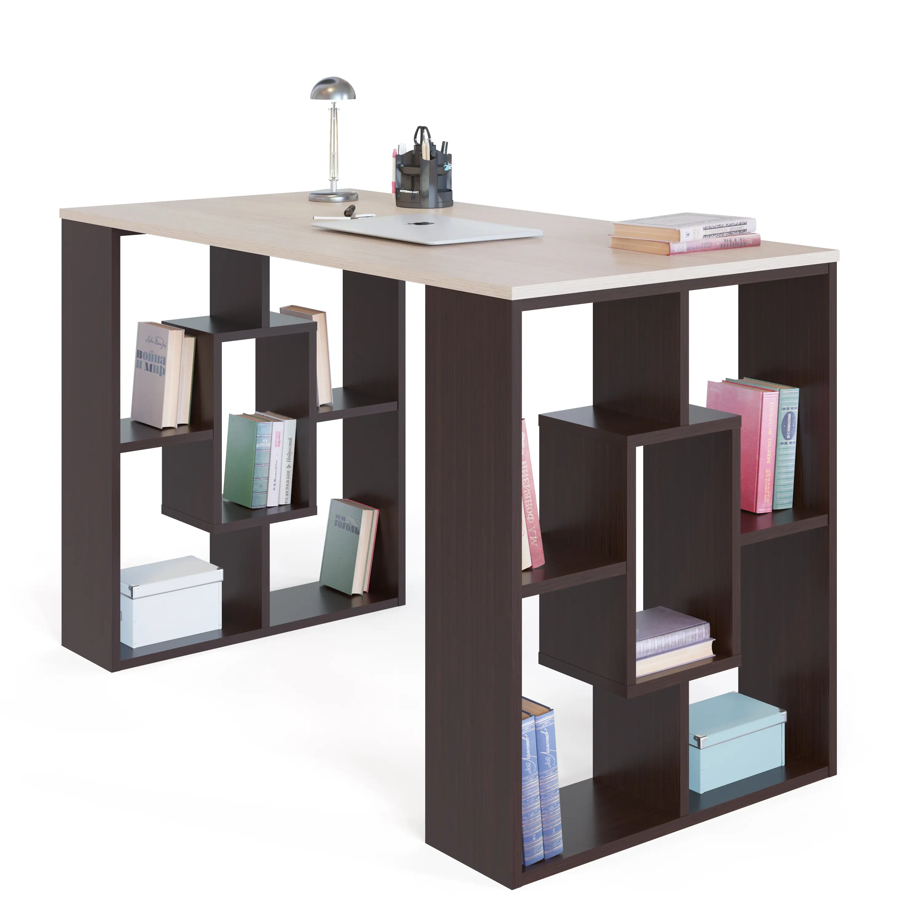 Изображение товара Компьютерный стол Сокол-Т СПм-15 Венге/беленый дуб 120x74x60 см ЛДСП цвет беленый дуб/венге