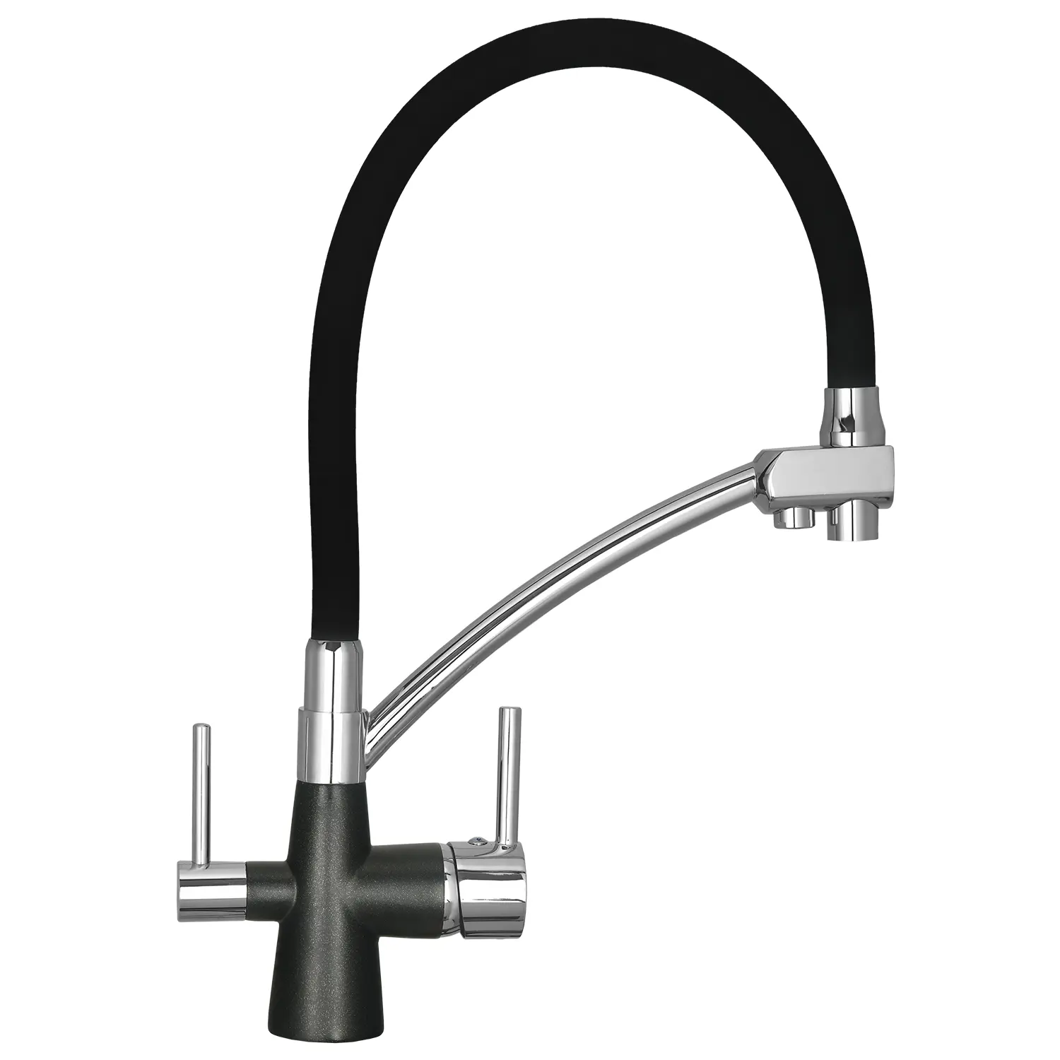 Изображение товара Смеситель для кухни Wisent оникс с гибким изливом и фильтром для питьевой воды