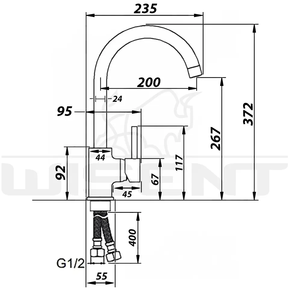 Изображение товара Смеситель для кухни Wisent Бежевый W4998-3-20