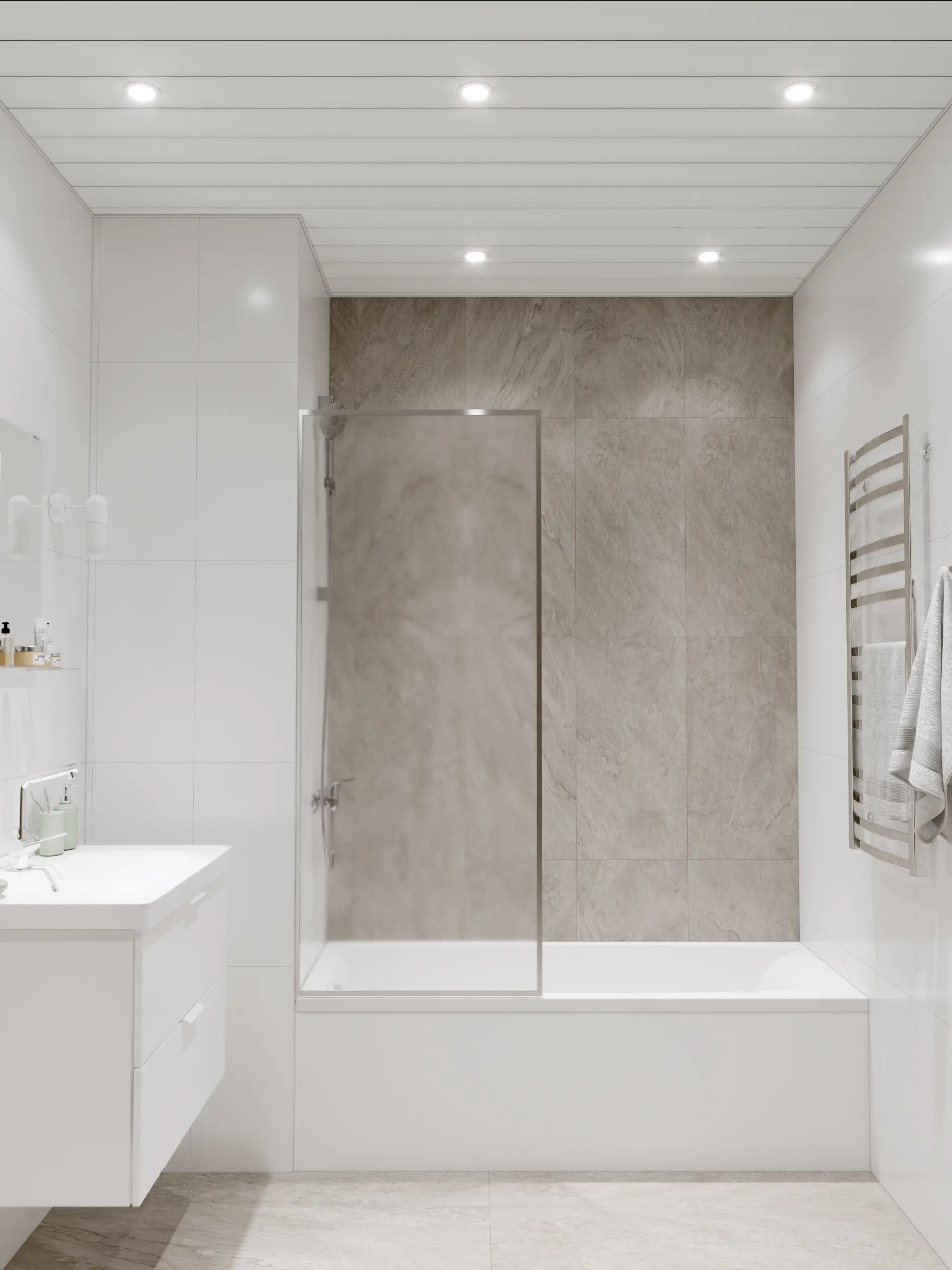 Изображение товара Комплект потолка для туалета 1.35x0.9 м белый матовый