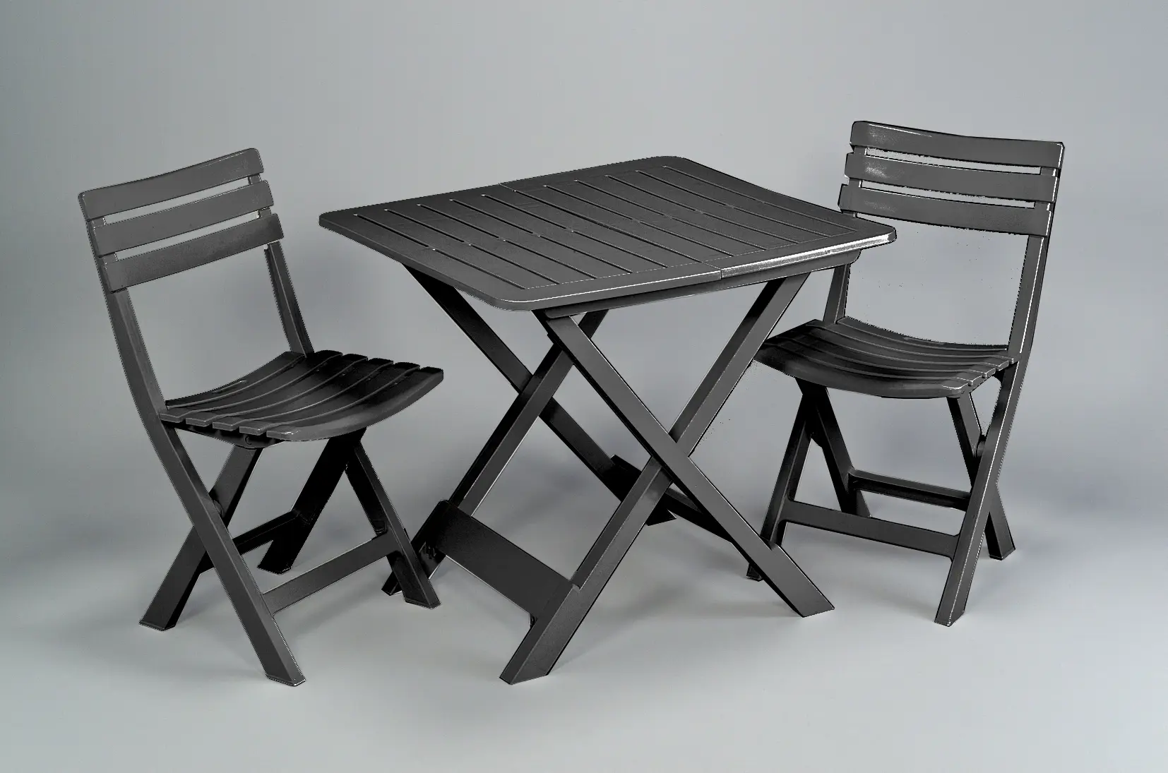 Изображение товара Садовая мебель для отдыха Progarden пластик антрацит:стол 2 кресла