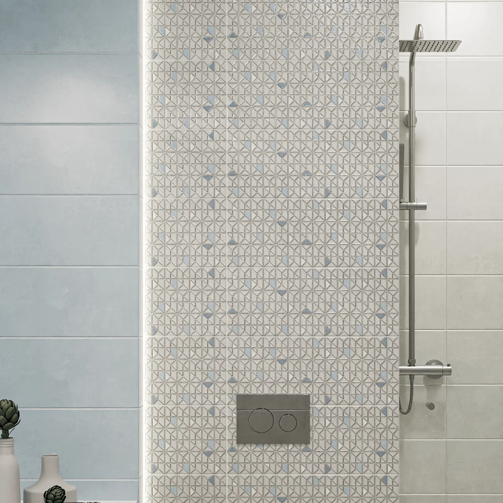 Изображение товара Плитка настенная Azori Trent Modello Mar 20.1x50.5 см матовая серый для ванной