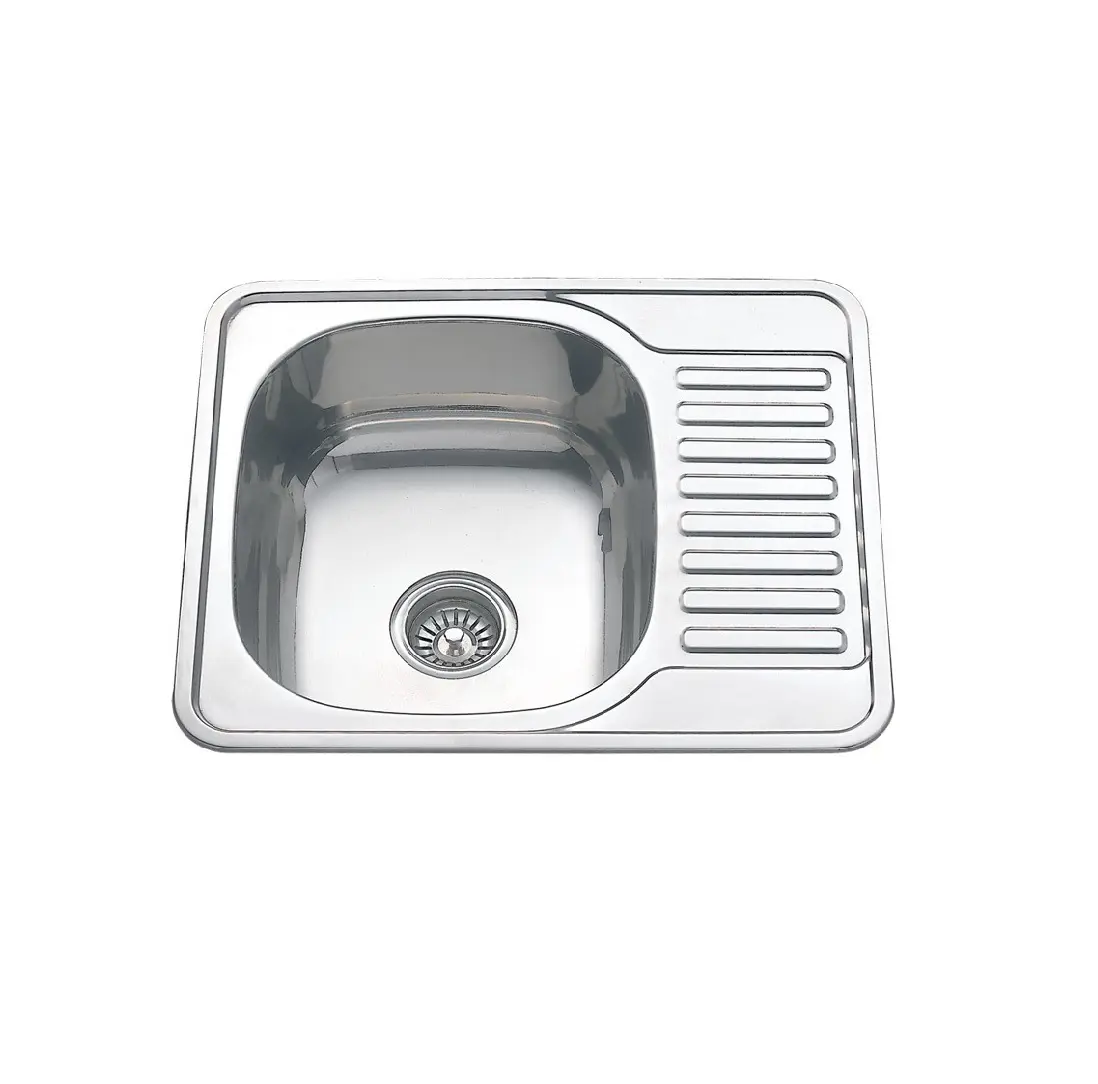 Изображение товара Мойка для кухни врезная No name Мойка Sinklight 50x63 см глубина чаши 18 см металл цвет металлический