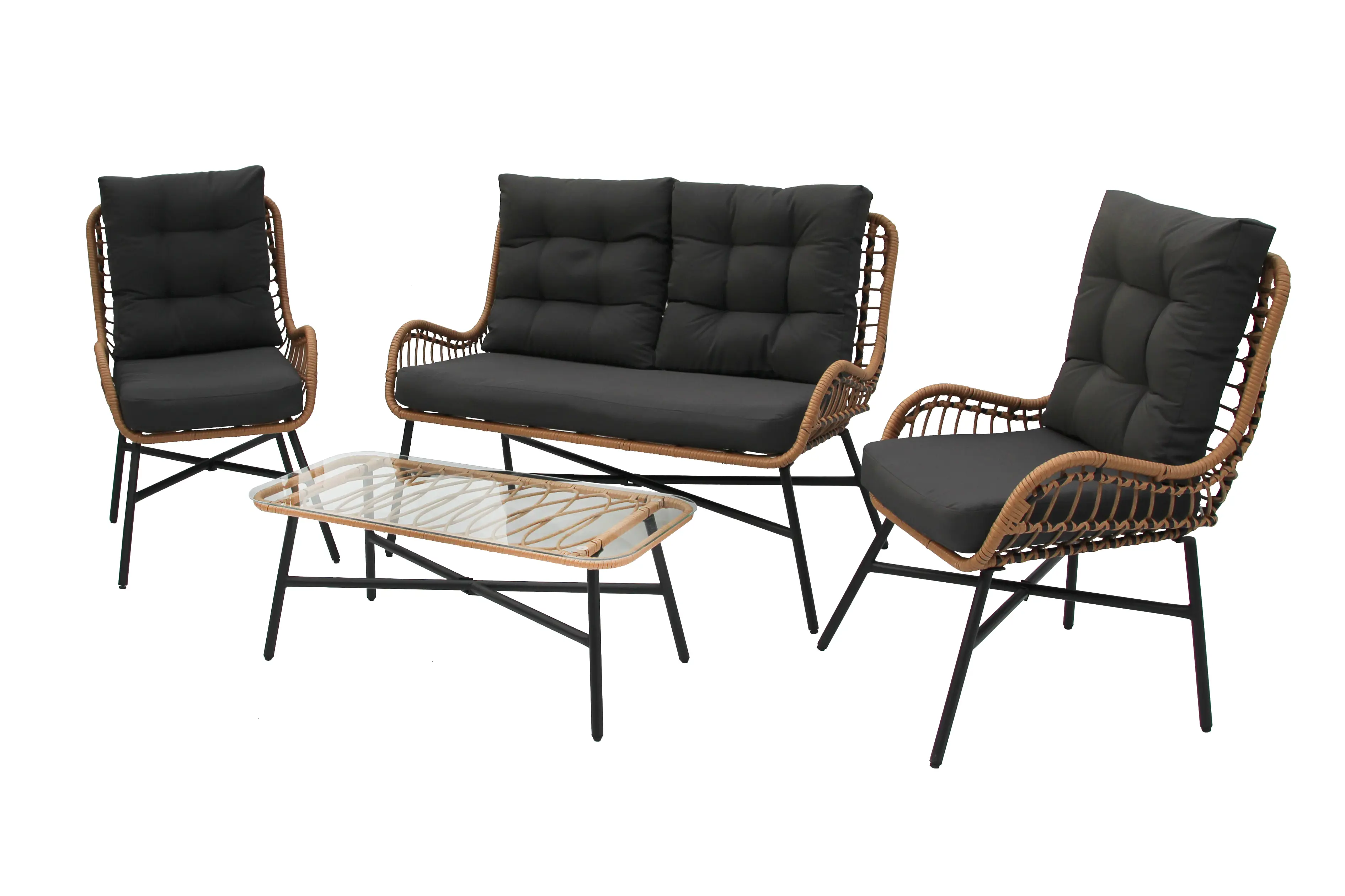 Изображение товара Набор садовой мебели Калипсо GS055 с подушками и стеклянным столом