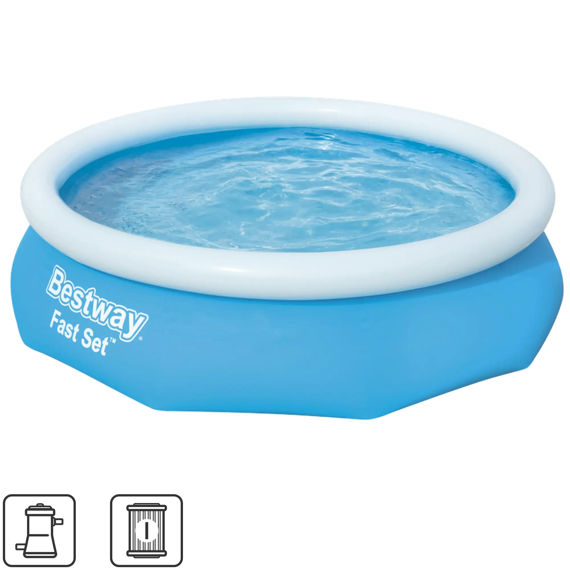 Изображение товара Надувной круглый бассейн Bestway 3,05 м с насосом и фильтром, 3800 л