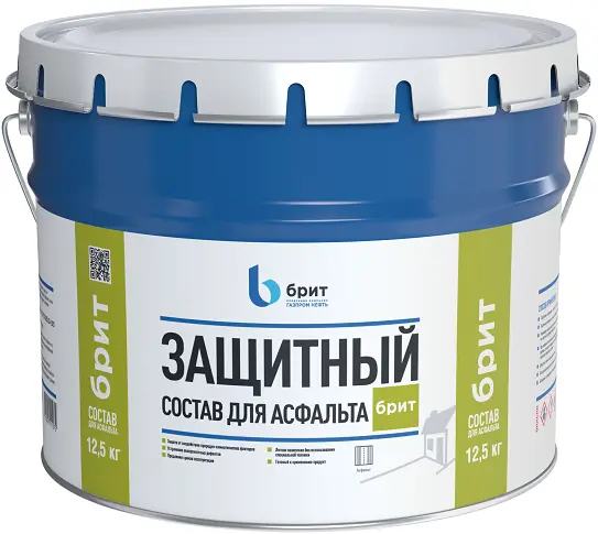 Изображение товара Защитный состав Брит для асфальта 12,5 кг для ремонта и защиты покрытия