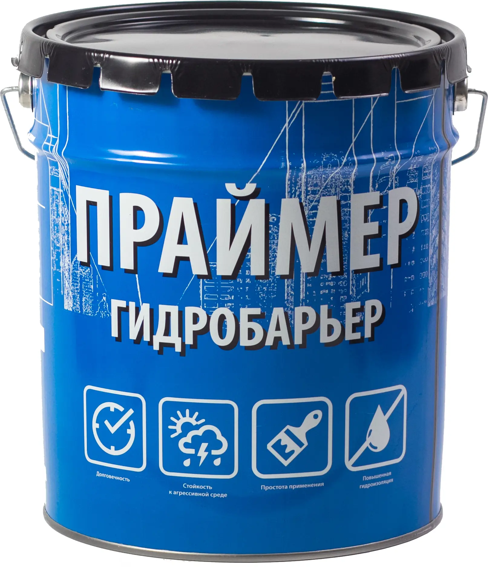 Изображение товара Праймер битумный Гидробарьер №1 14 кг для гидроизоляции