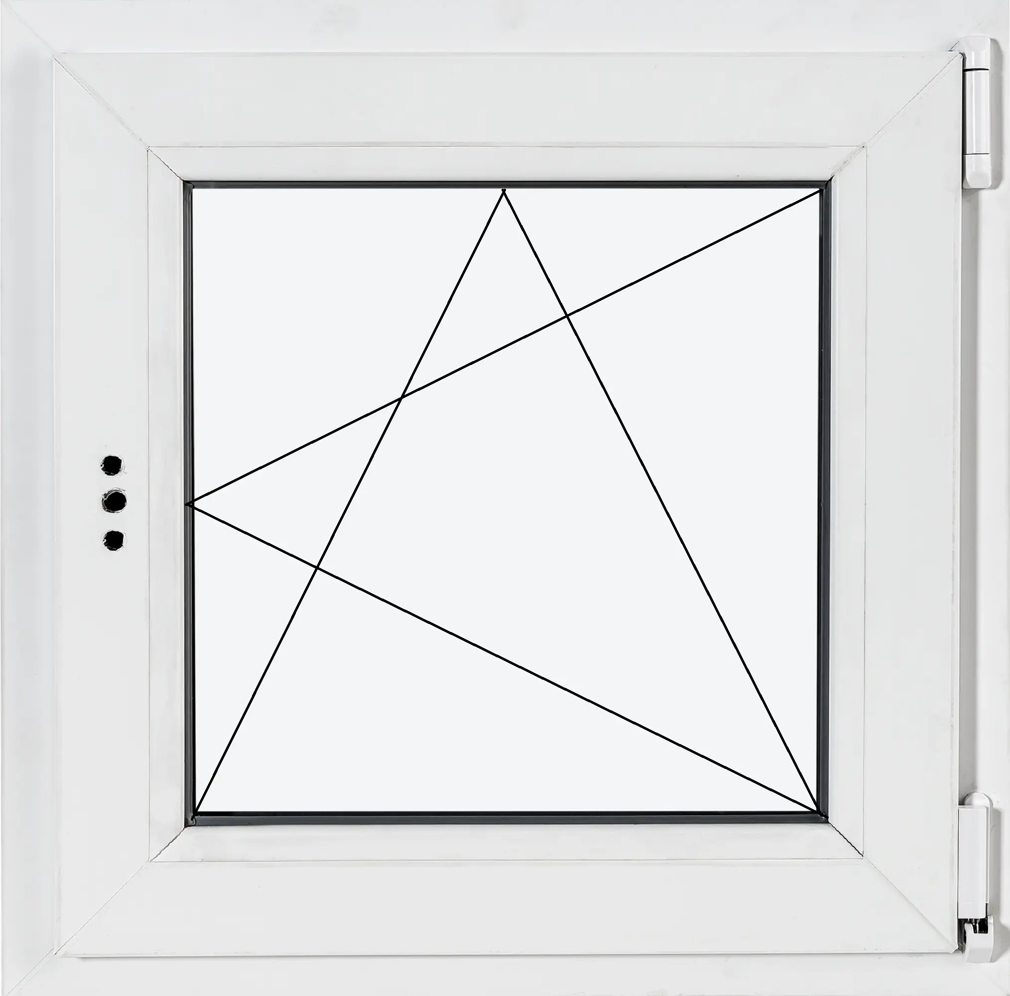 Изображение товара Пластиковое окно ПВХ Deceuninck 600x600 мм одностворчатое с тройным остеклением