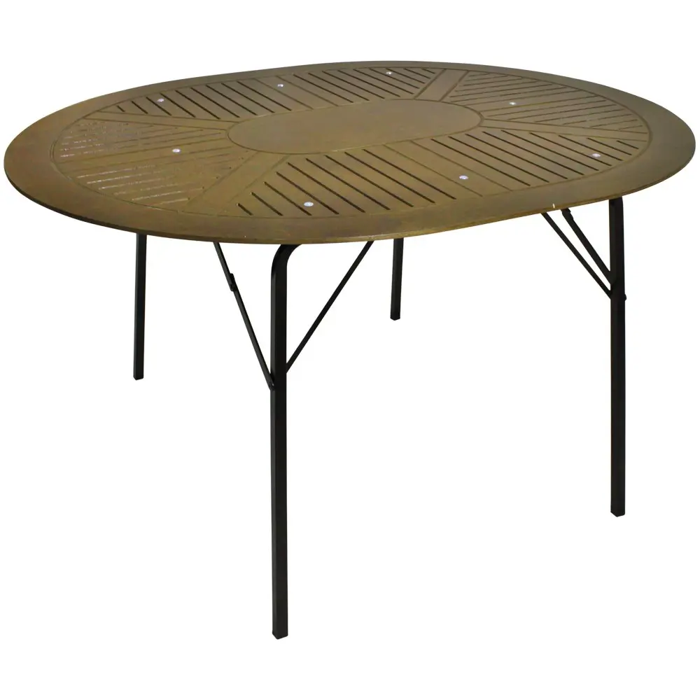 Изображение товара Нераздвижной садовый стол складной Комплект-агро Бистро 140 см x 115 см x 79 см металл коричневый