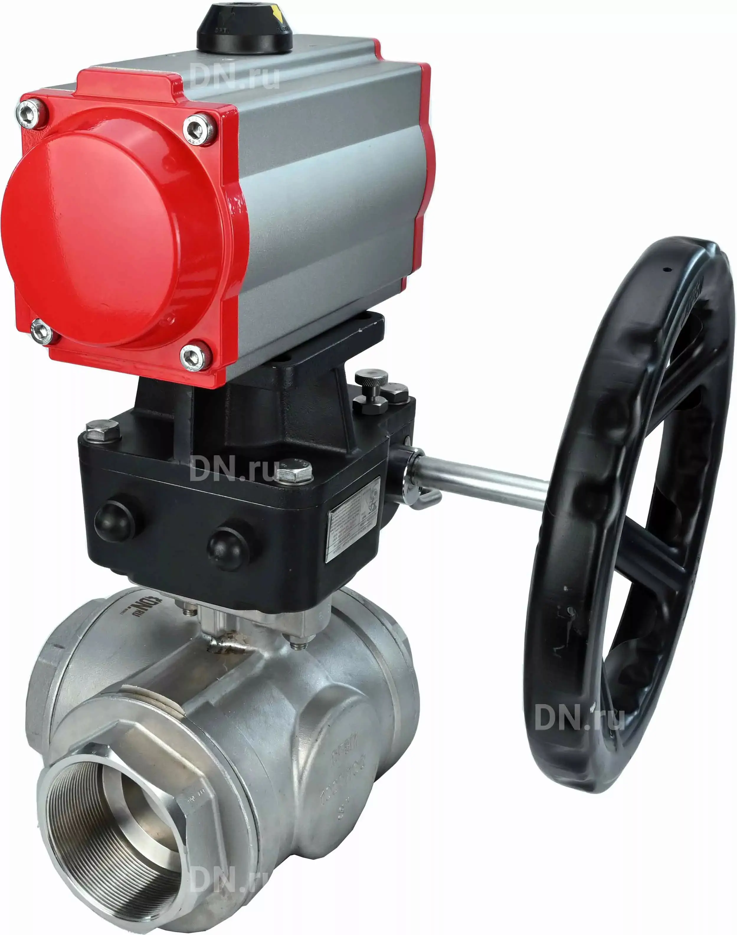 Изображение товара Кран шаровой нержавеющий DN15 DN.ru D160-08308 PN63 пневмоуправляемый