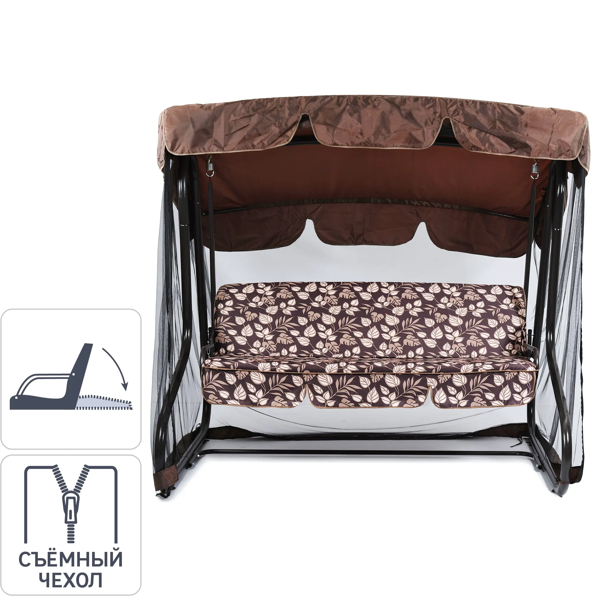 Изображение товара Качели садовые Greengard Вардэ 3-х местные (до 350 кг) коричневый