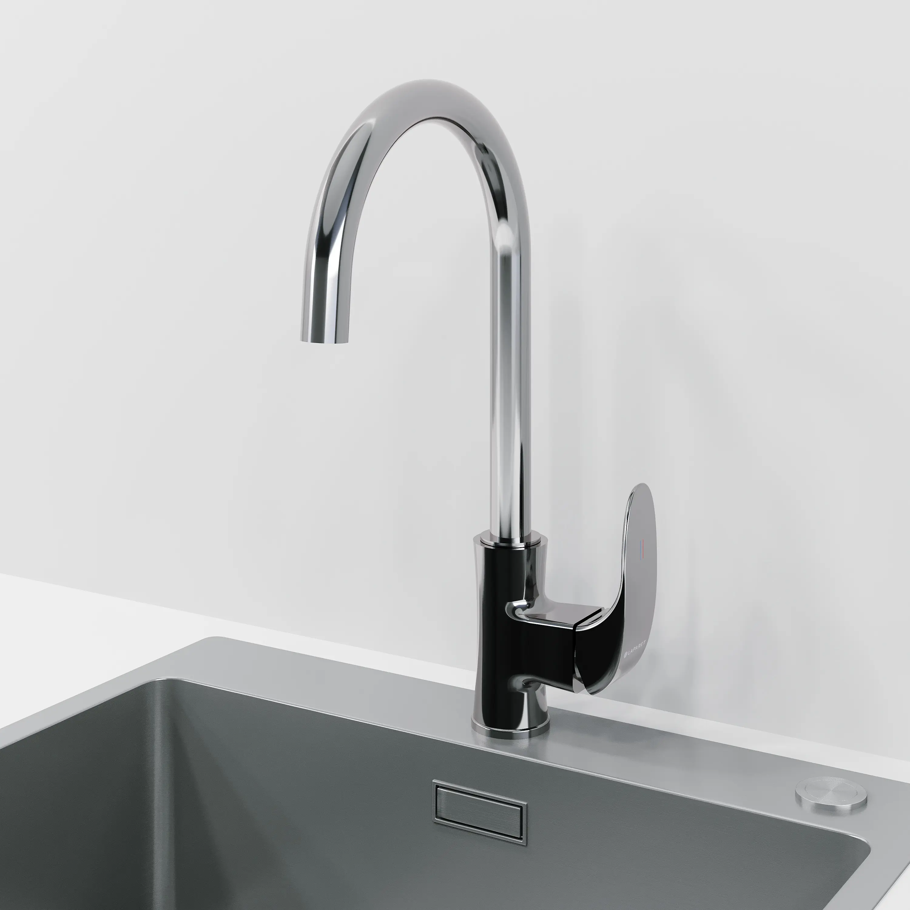 Изображение товара Кухонный смеситель LAPARET LISERA с высоким изливом и хромированным покрытием 26.8 см