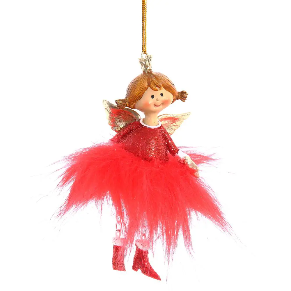 Изображение товара Украшение новогоднее Ангелочек цвет красный микс, 4x2x11 см