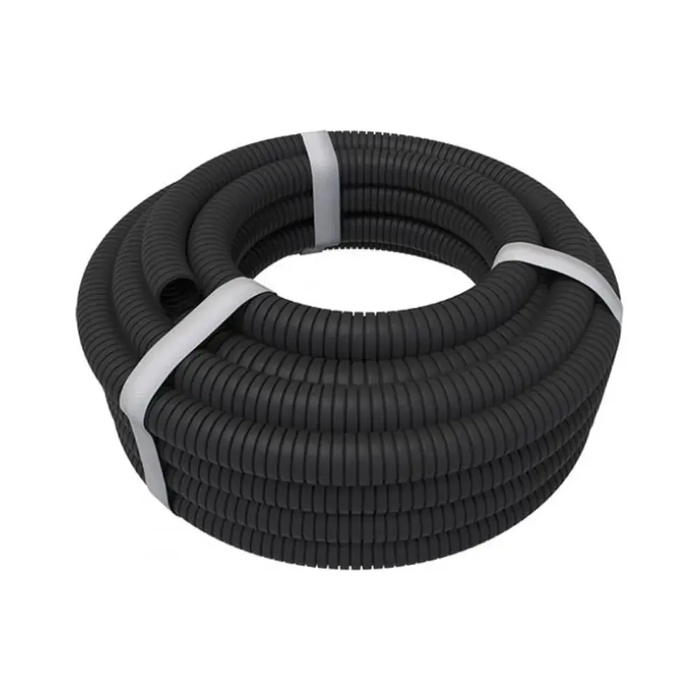 Изображение товара Труба гофрированная ПНД D32 мм 25 м с протяжкой цвет черный