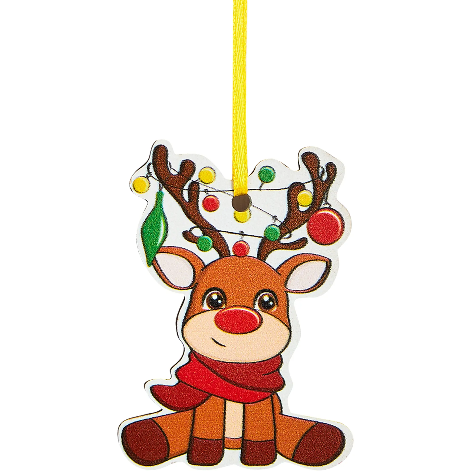 Изображение товара Подвеска декоративная Олень с гирляндой 10x7 см цвет разноцветный