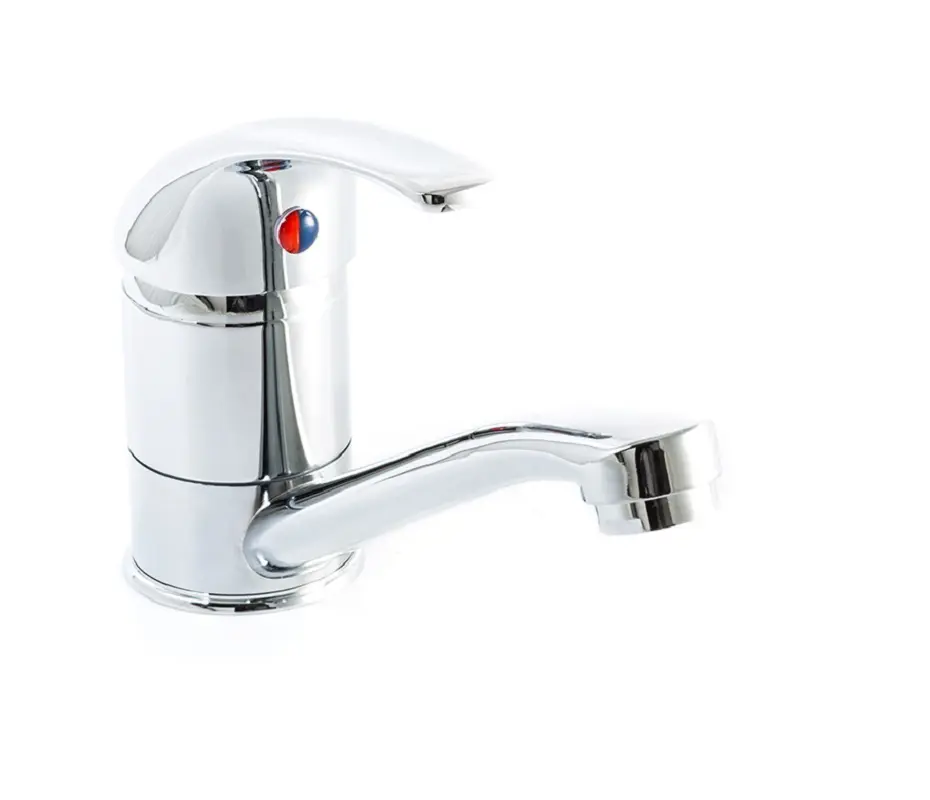 Изображение товара Смеситель для кухни Santrek Aqua-635 SB47 короткий нос на гайке излив 9 см цвет хромированный