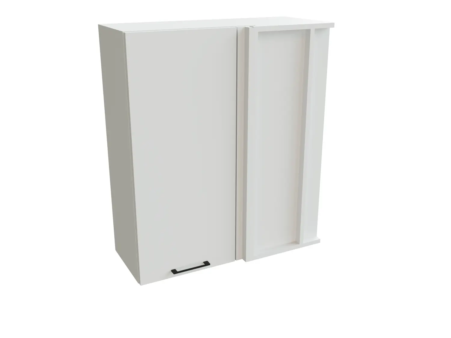 Изображение товара Навесной шкаф угловой с 1-ой дверцей Сурская Мебель Эстетик 69x92x34.50 см МДФ цвет белый/магнолия матовый