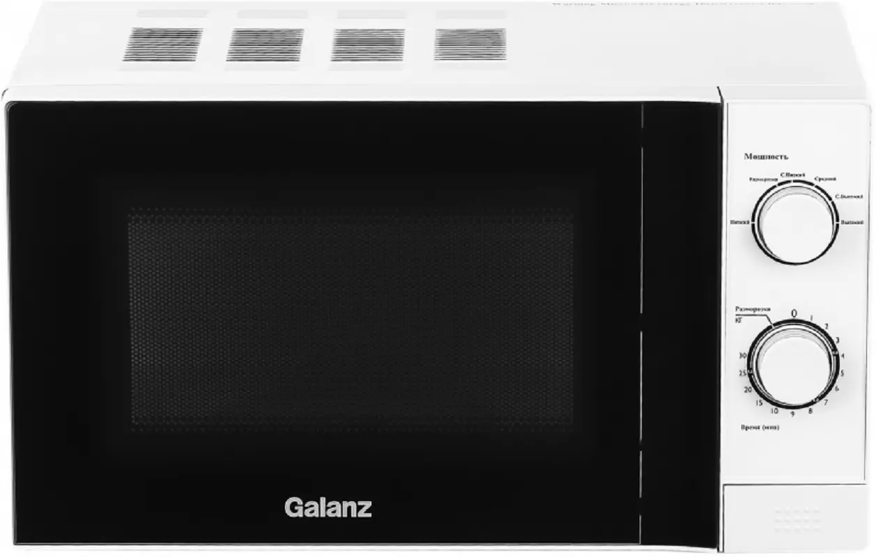 Изображение товара Отдельностоящая микроволновая печь Galanz 120091 20 л 48.3x28.1x39.5 см цвет белый