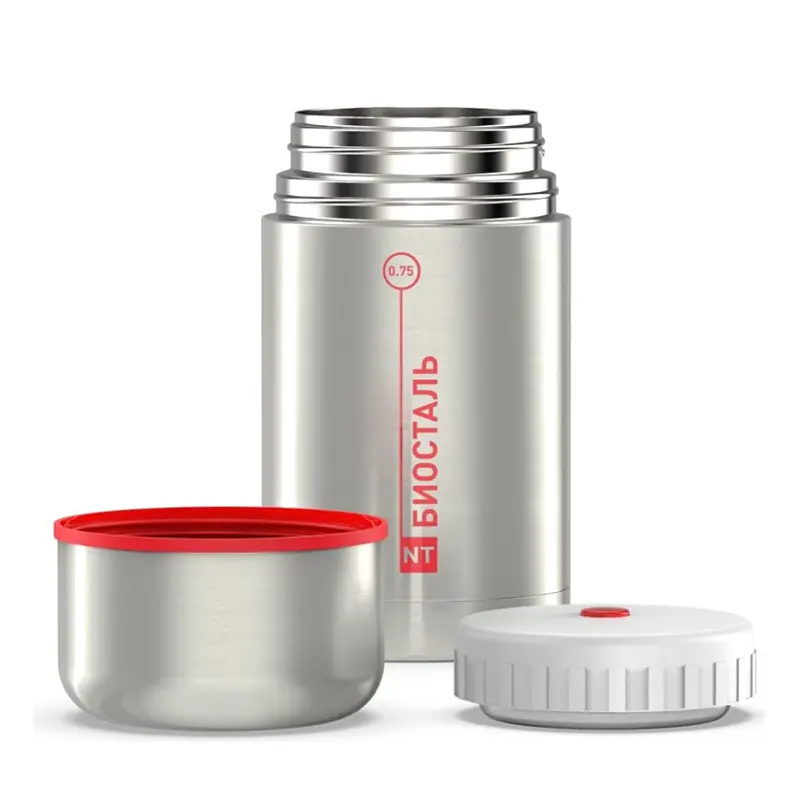 Изображение товара Термос 750 мл Biostal Термос колба из нержавеющей стали цвет серый/серебристый