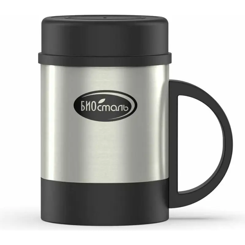 Изображение товара Термос 370 мл Biostal Кружка колба из нержавеющей стали цвет серый/серебристый