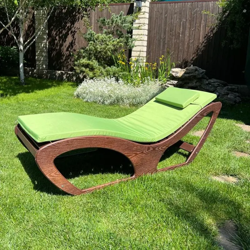 Изображение товара Шезлонг 404 МФ Пирамида 26 Leto-1 182 см 67 см 70 см МДФ/текстиль зеленый