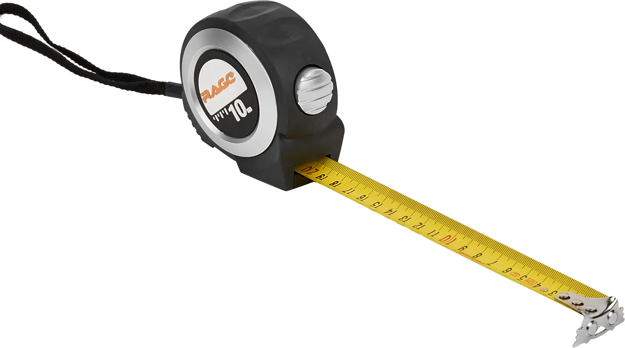 Изображение товара Рулетка Rage by Vira 10 м, с автозастопом и крючком для ремня, нержавеющая сталь