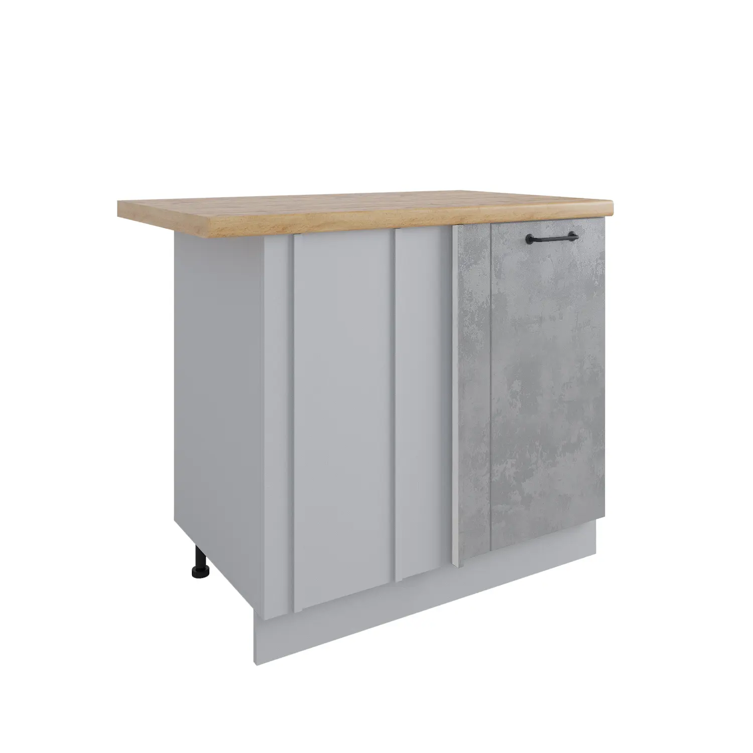 Изображение товара Кухонный шкаф напольный Лофт без столешницы 100x81.60x50.40 см фасад бетон МДФ каркас серый ЛДСП Дсв Мебель УТ000566696
