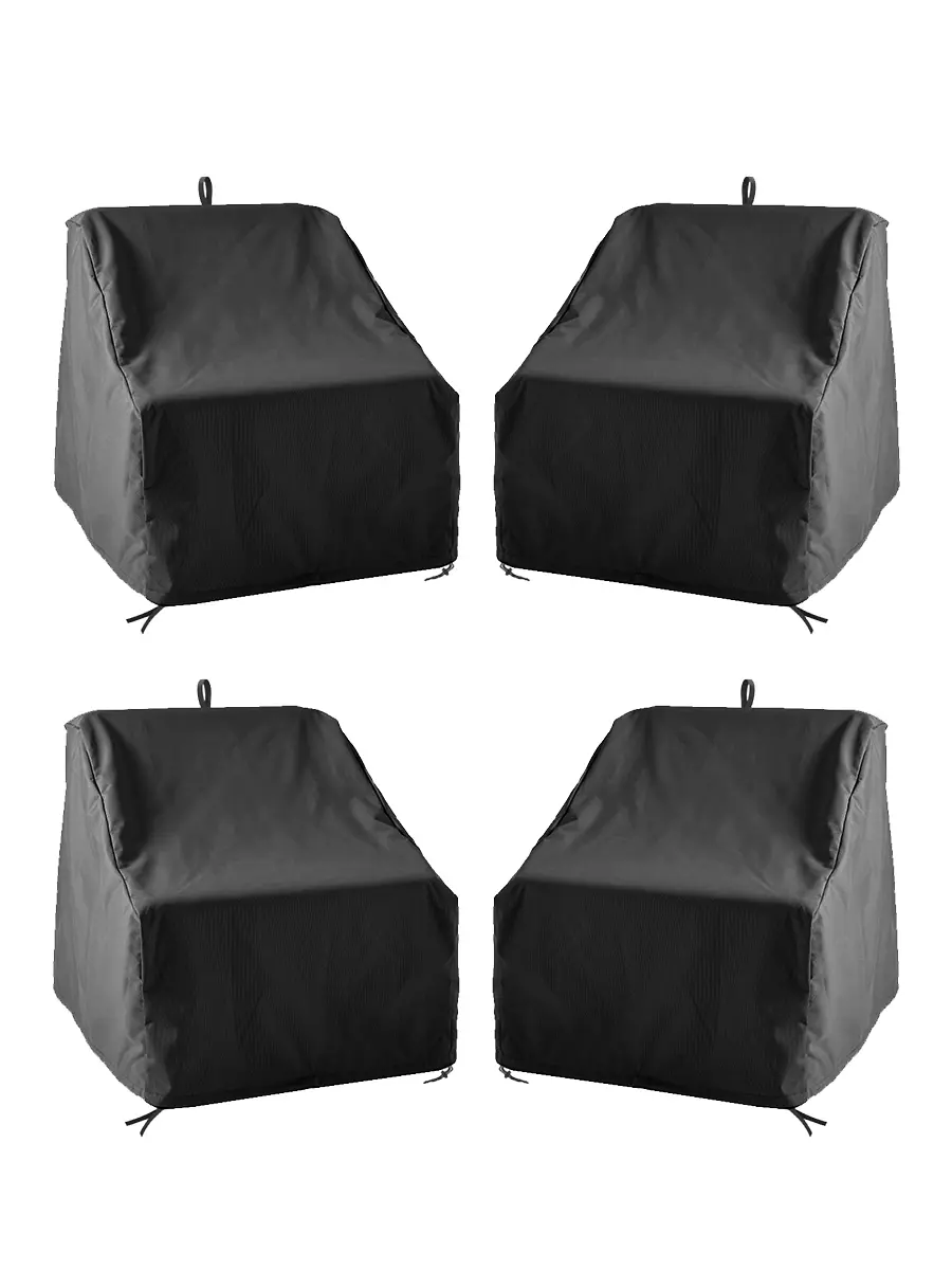 Изображение товара Комплект чехлов Tplus 4 шт для кресел оксфорд черный