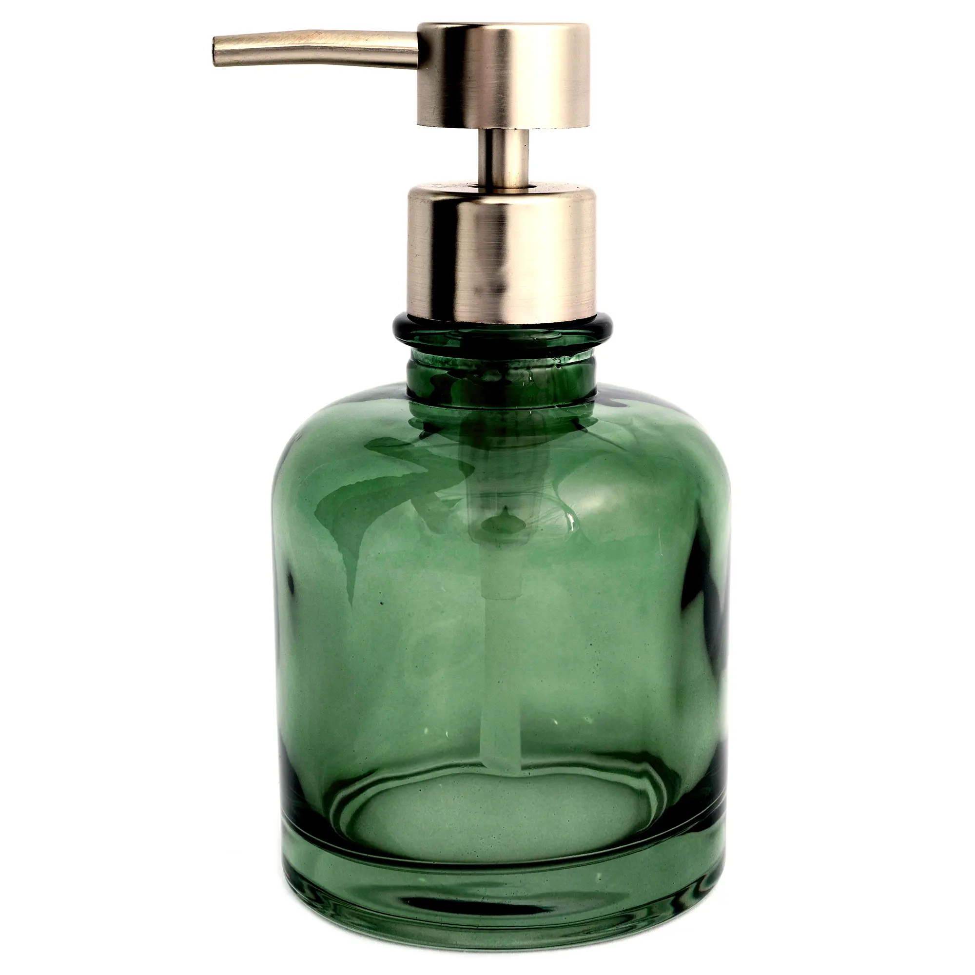Изображение товара Дозатор для жидкого мыла Изумруд 290 мл стекло зеленый круг стильный интерьер