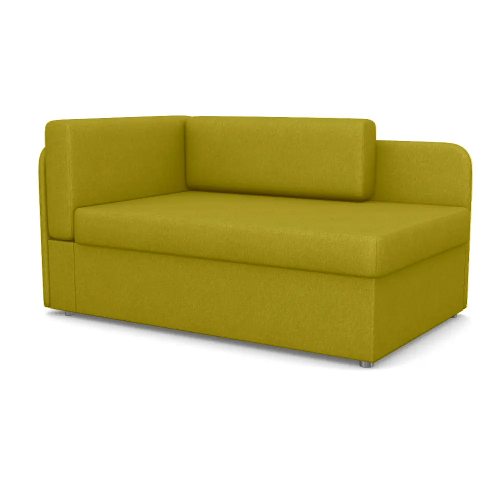 Изображение товара Диван-кровать компактный Фокус с бельевым ящиком велюр горчичный 135x61