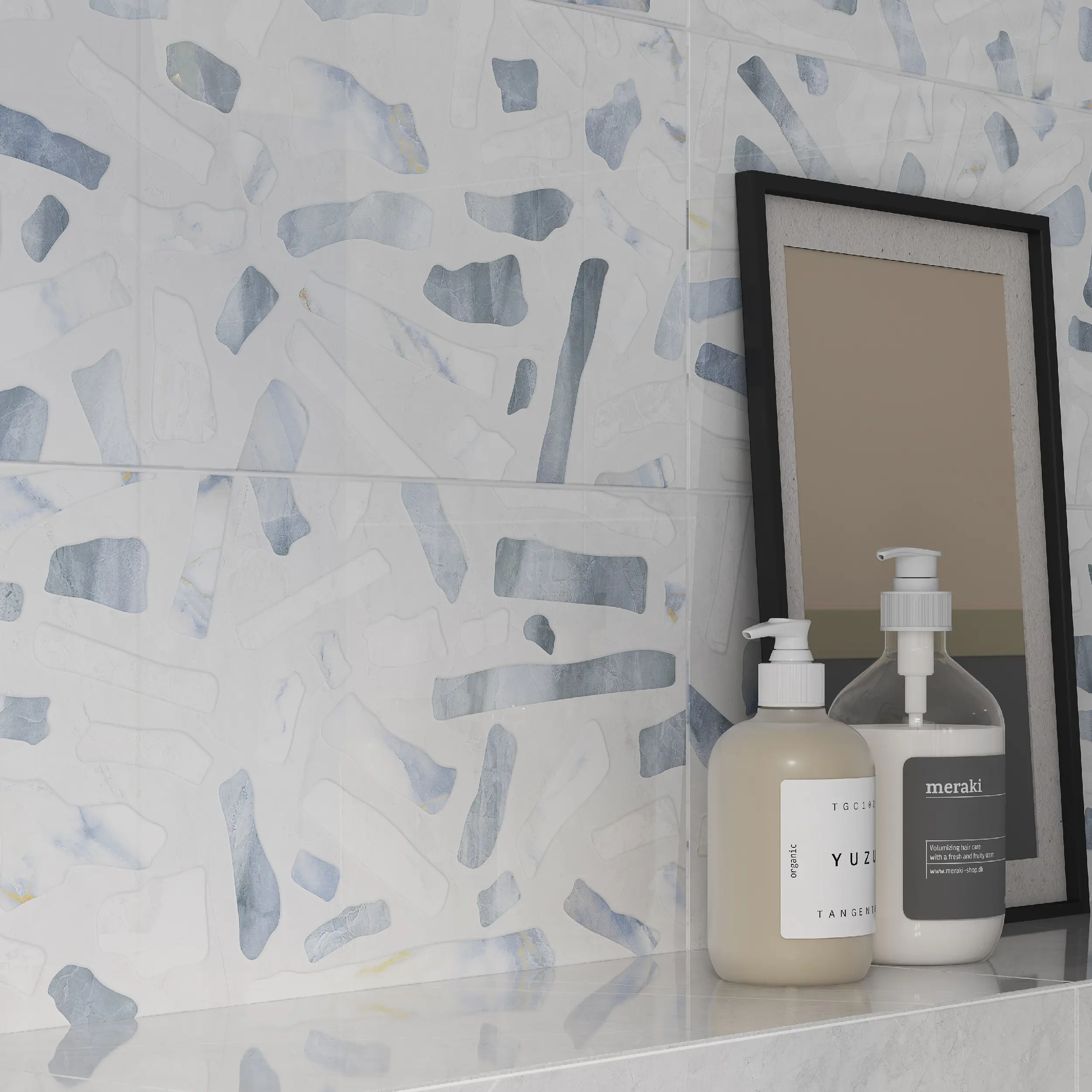 Изображение товара Плитка настенная Cersanit Mare 17453 20x44 см 1.144 м² глянцевая цвет белый серый