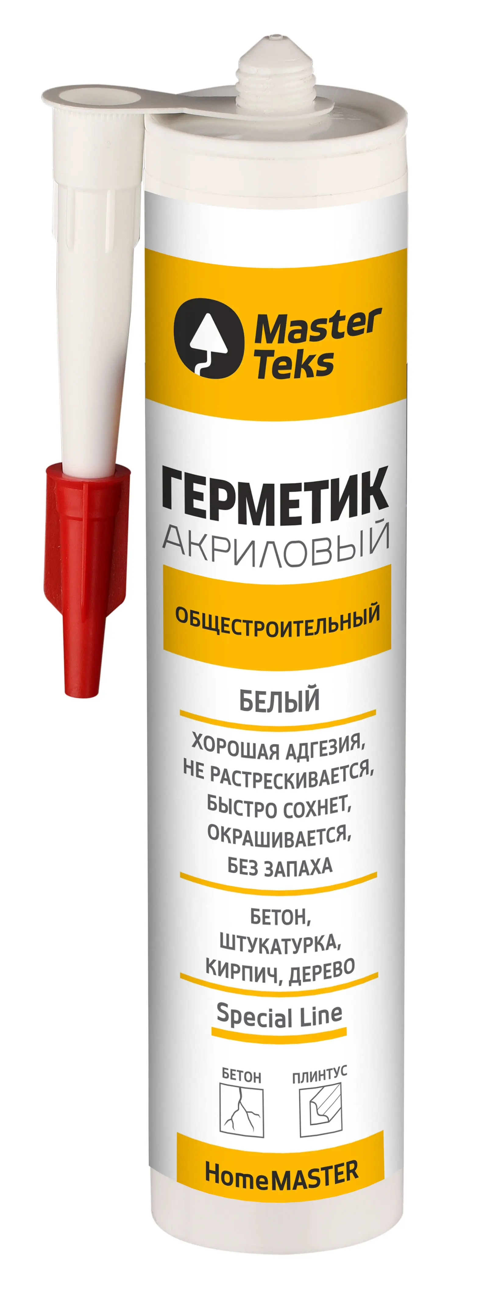 Изображение товара Герметик акриловый MasterTeks общестроительный белый 260 мл