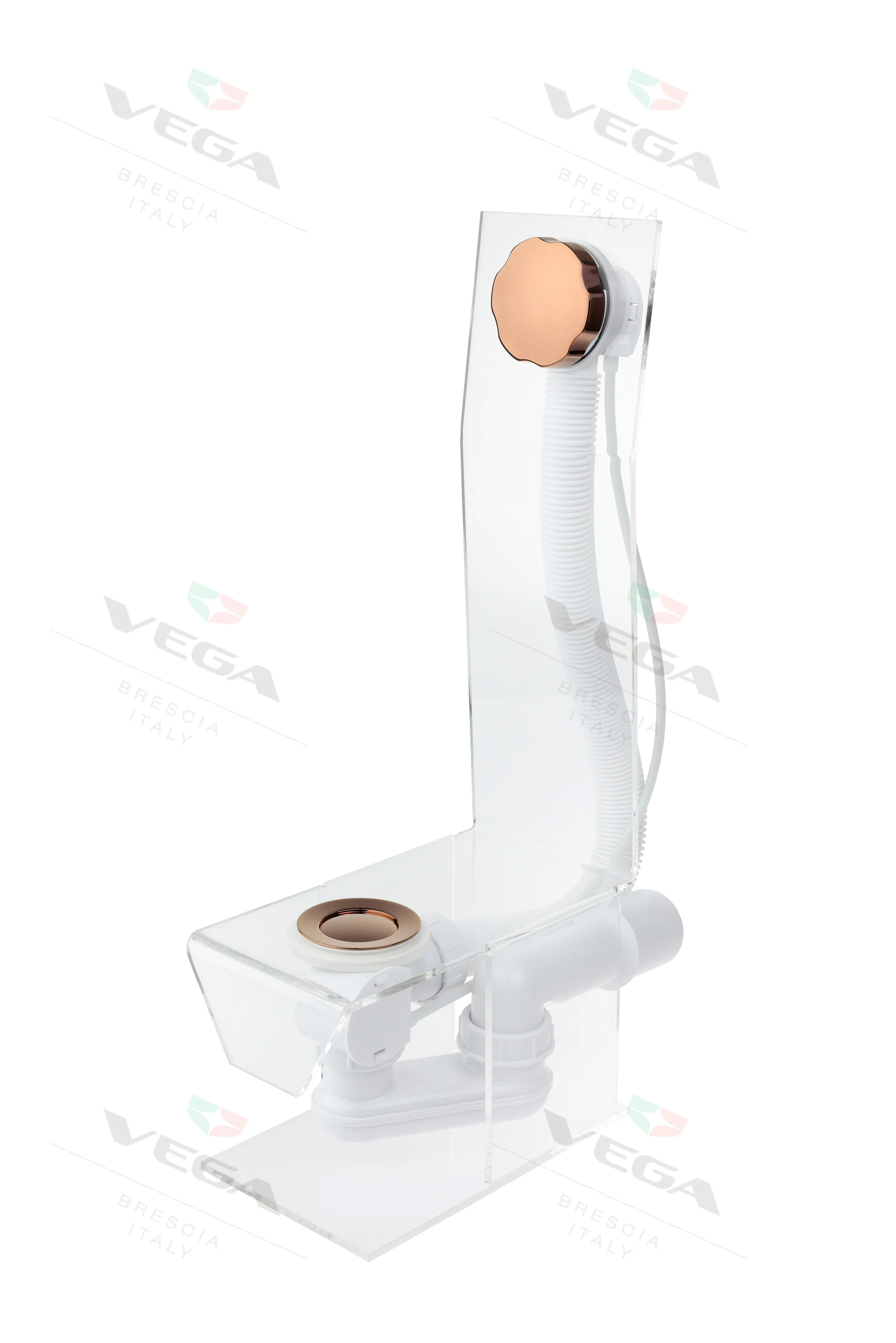 Изображение товара Слив-перелив для ванны VEGA D40 мм 60 см с тросиком розовое золото