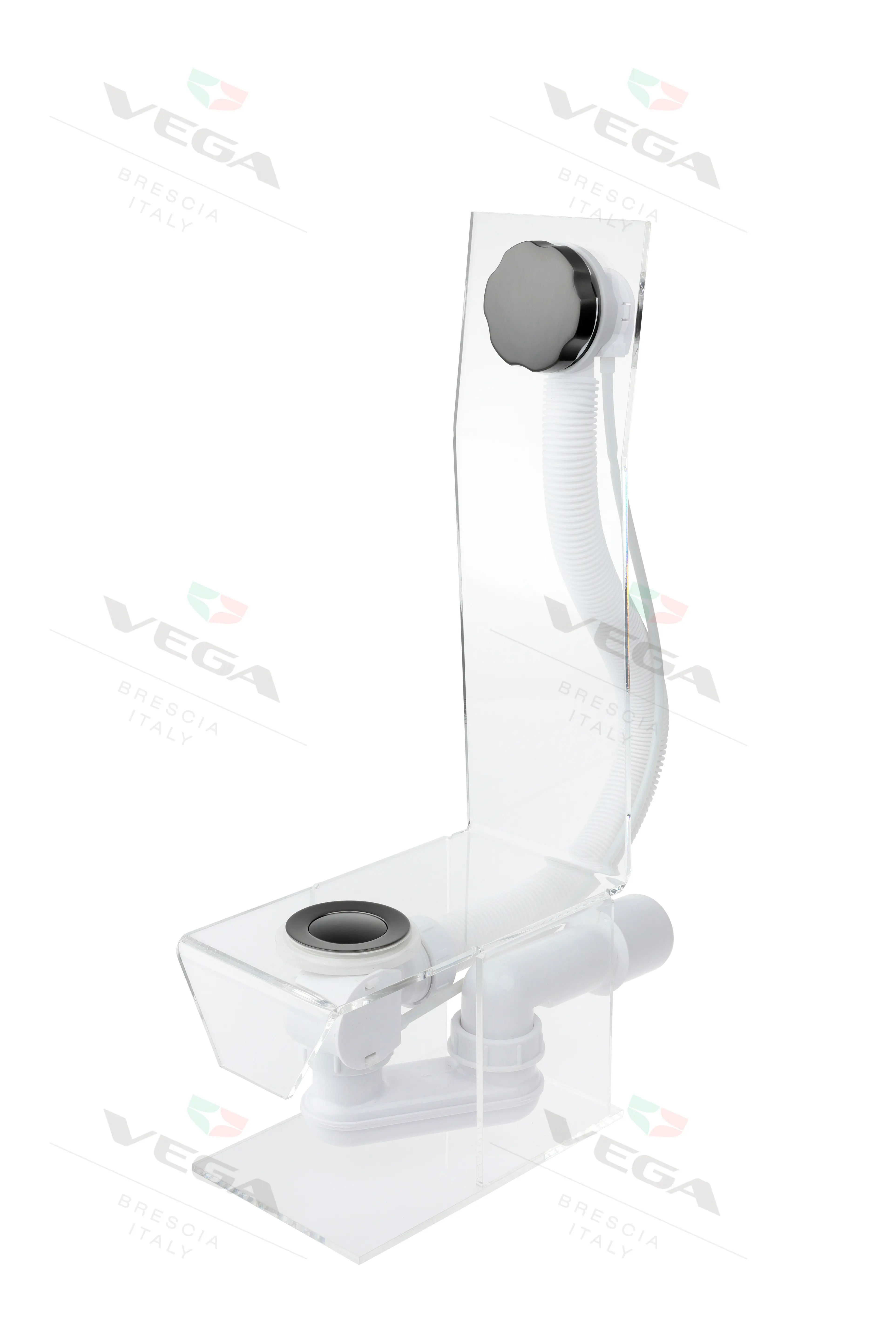 Изображение товара Слив-перелив для ванны VEGA D40 мм 60 см серый с тросиком