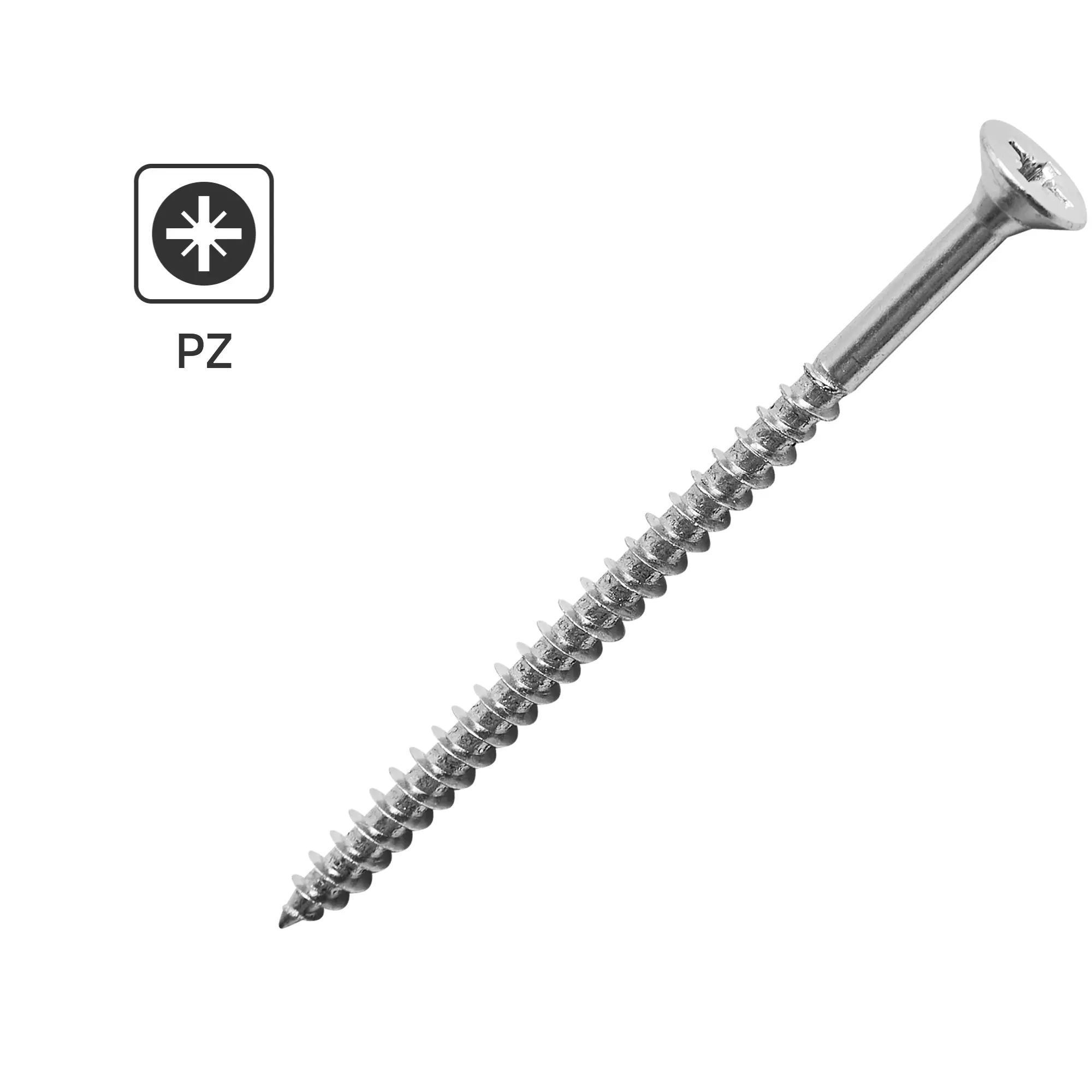 Изображение товара Саморезы универсальные Standers потайные острые оцинкованные 5x80 1 кг