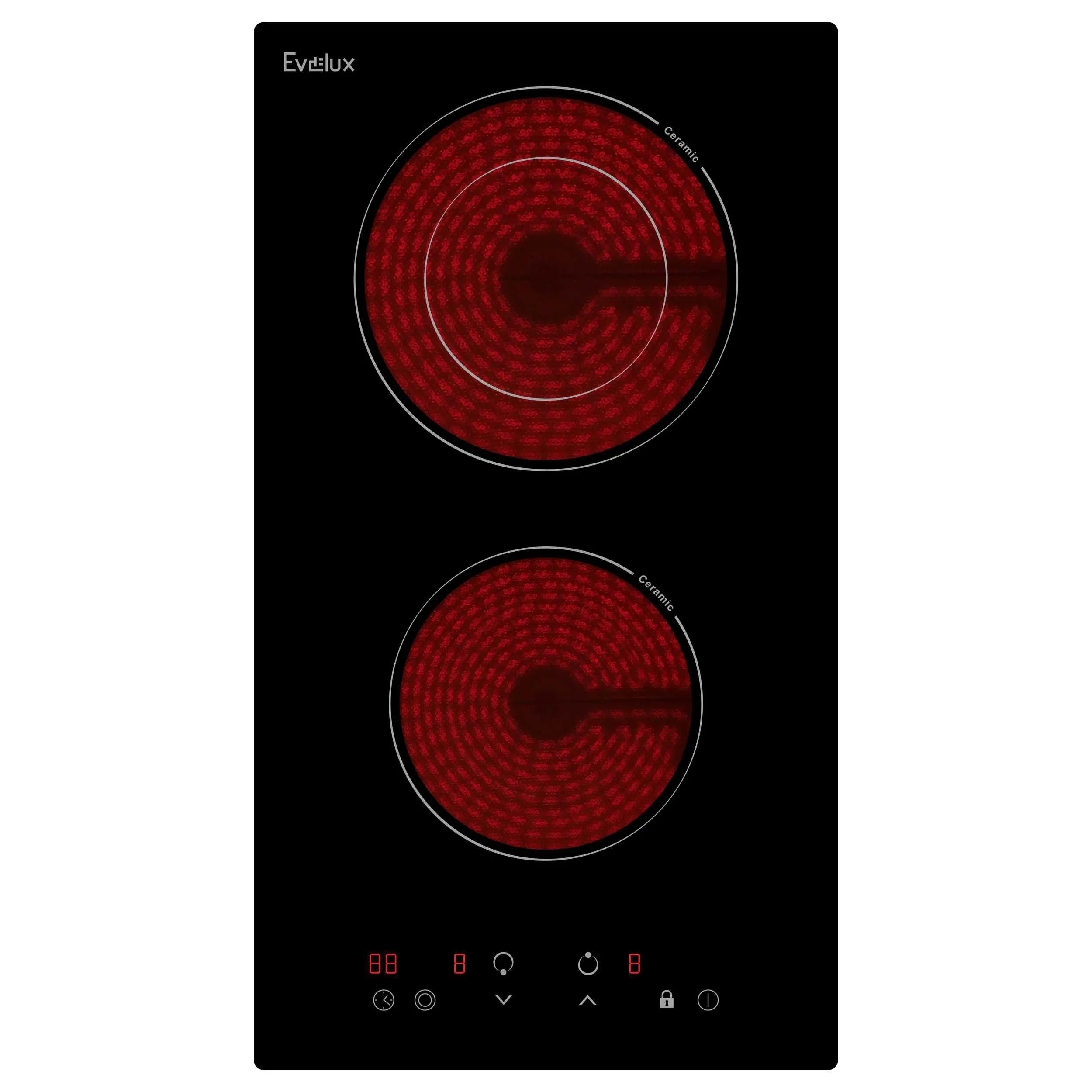 Изображение товара Электрическая варочная панель Evelux HEV 321 B 30 см 2 конфорки цвет черный