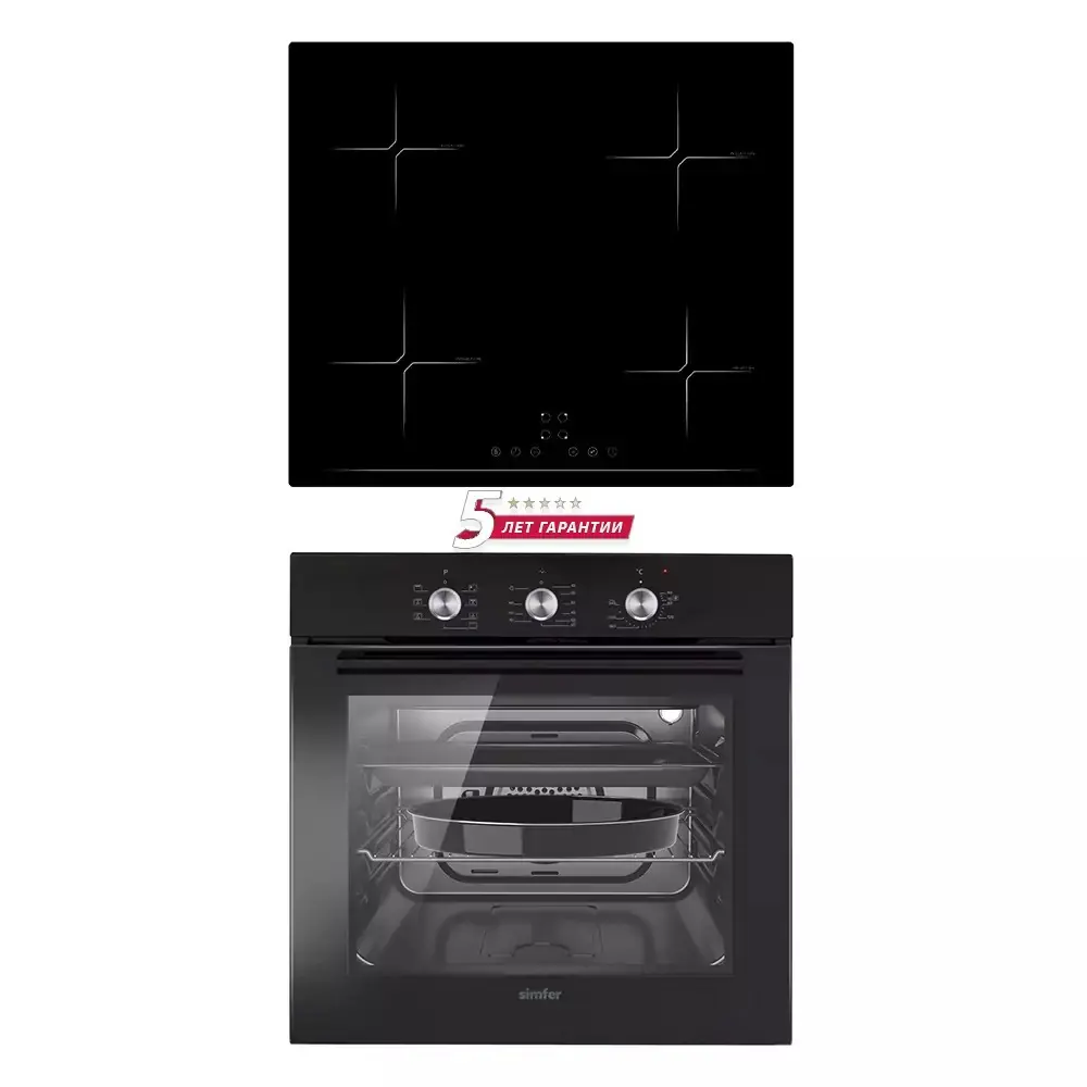 Изображение товара Комплект бытовой техники варочная панель и духовой шкаф SIMFER S69B003 цвет черный