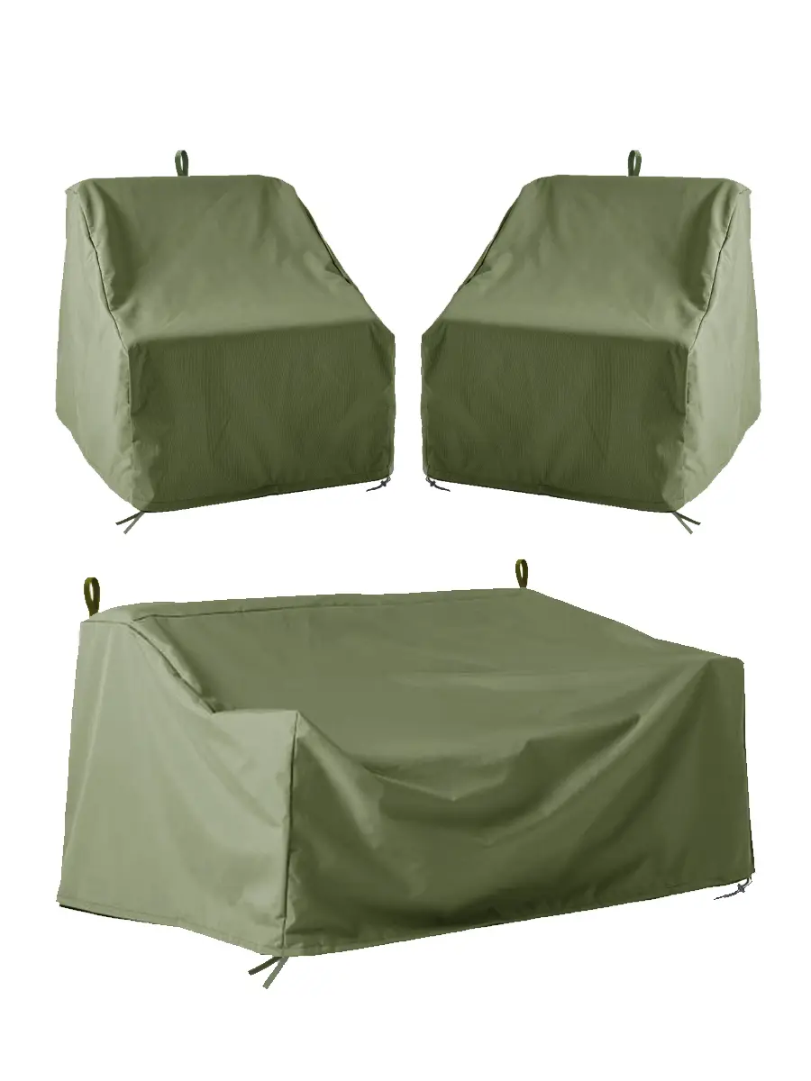 Изображение товара Комплект чехлов Tplus для дивана 1800x1000x800/550 мм и кресел 1110x910x900/670 мм 2 шт оксфорд 210 олива