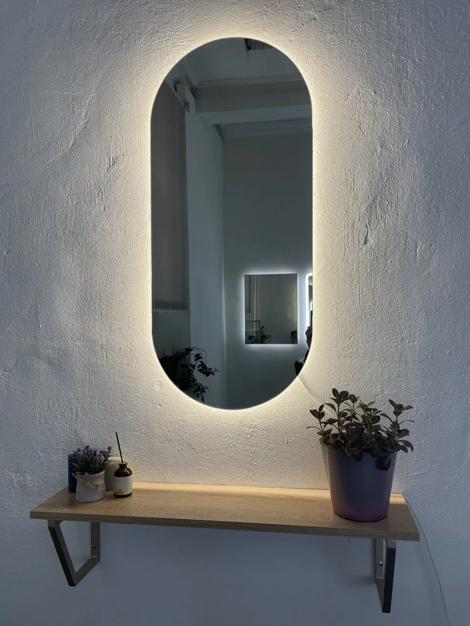 Изображение товара Зеркало для ванной Alfa mirrors Анастасия An-49Vzd с подсветкой 40x90см