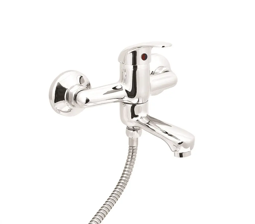 Изображение товара Смеситель для ванны Santrek aqua-712 standart шар. d-35 кор. нос. sb75 277243 однорычажный с душевой лейкой цвет хром