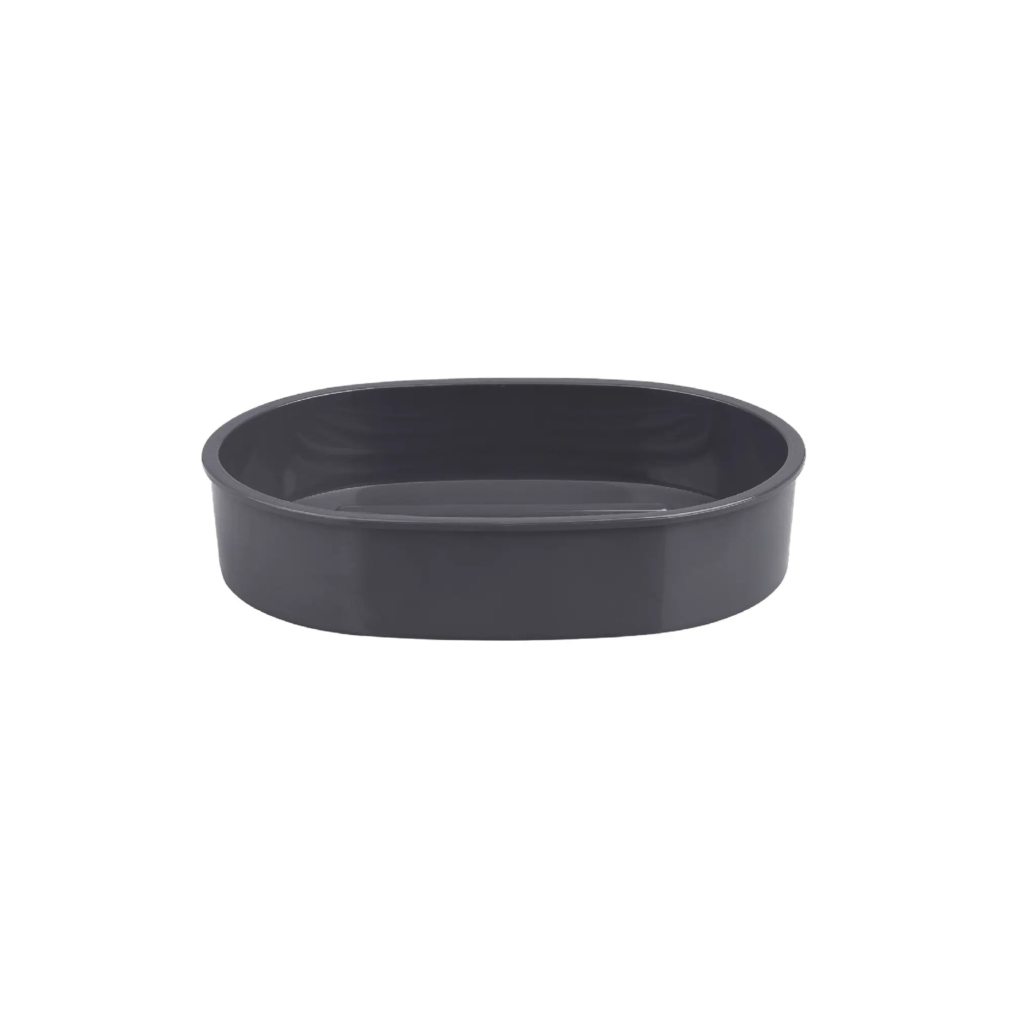 Изображение товара Мыльница Fixsen Round Gray FX-453-4 пластиковая овальная глянцевая