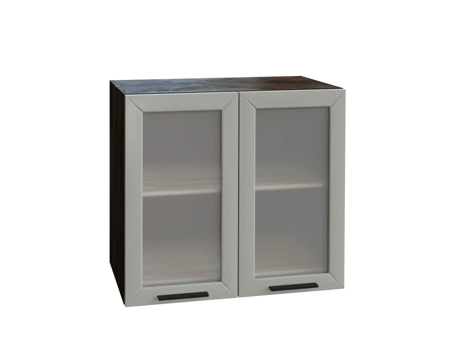 Изображение товара Навесной шкаф с 2 остекленными дверцами Сурская мебель Глетчер 80x92x31.8 см ЛДСП цвет кальяри/гейнсборо силк