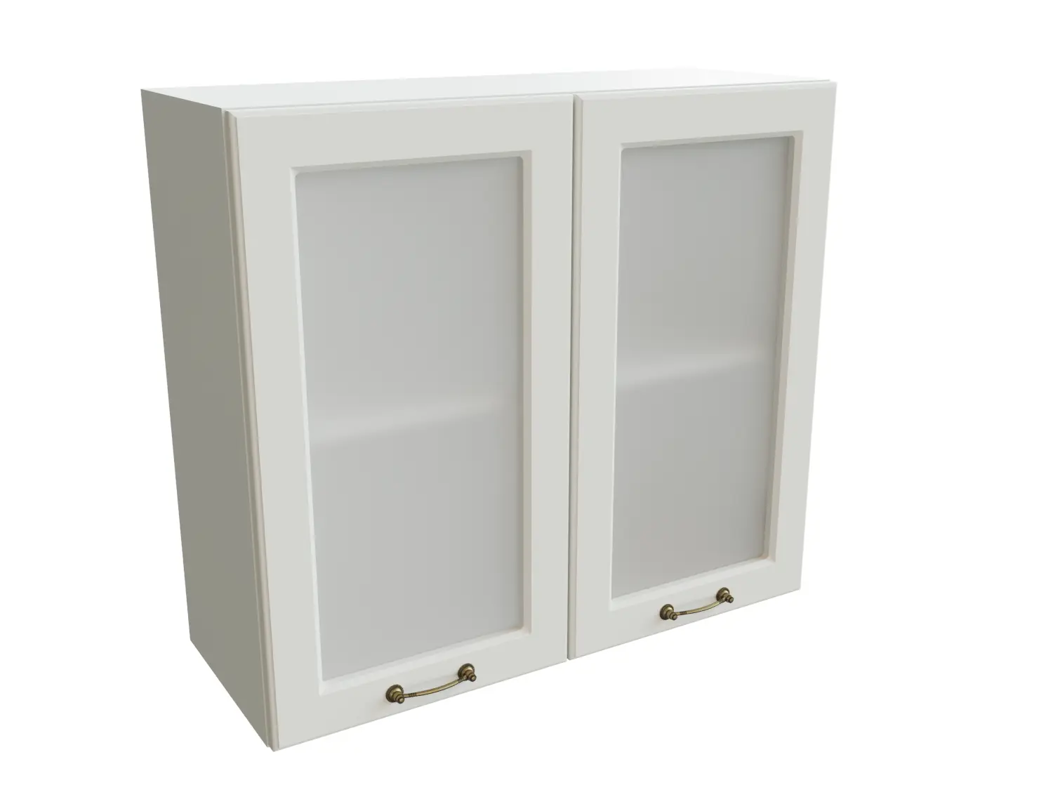 Изображение товара Навесной шкаф со стеклом Сурская мебель Айленд 80x71.6x31.8 см 2 дверцы ЛДСП цвет белый